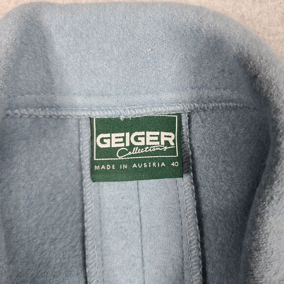 Geiger Pure Wool Jacket Womens 40 Medium Light Baby Blue - Picture 5 of 15